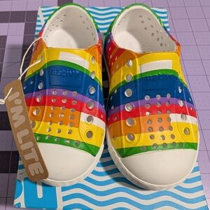 Native Shoes Jefferson Water Shoe C5 Baby Toddler Size 5 Rainbow Multi Stripes